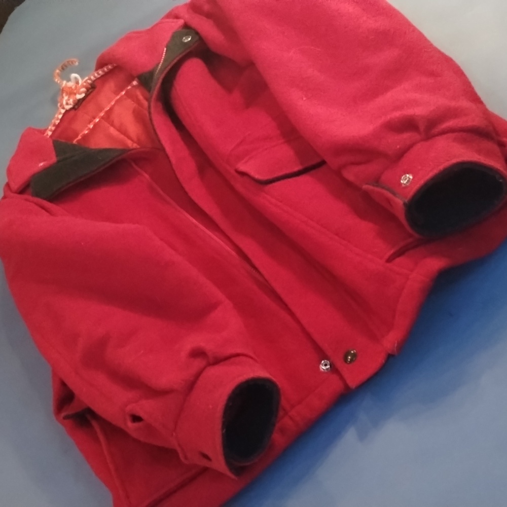 Red and black coat